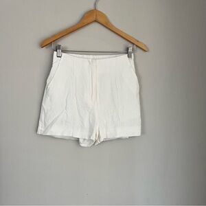 Commense White Linen Blend High Rise Shorts Size XS